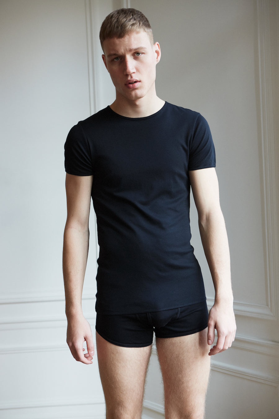 Men's organic cotton t-shirt black crew neck