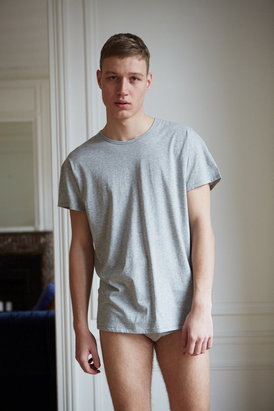 Men's relaxed fit grey organic cotton short sleeve t-shirt
