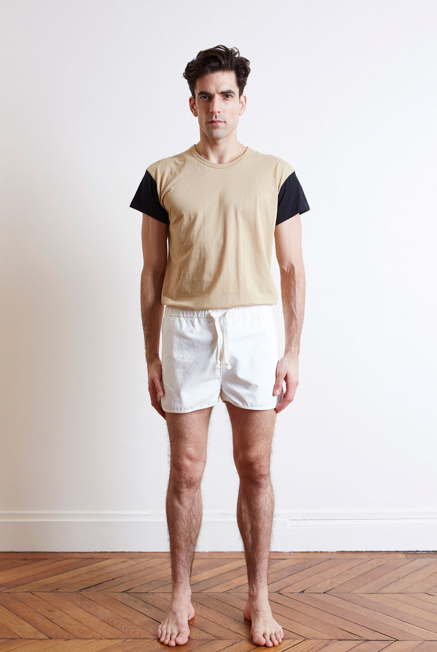 the white briefs signature shorts made in a sturdy heavy organic cotton twill