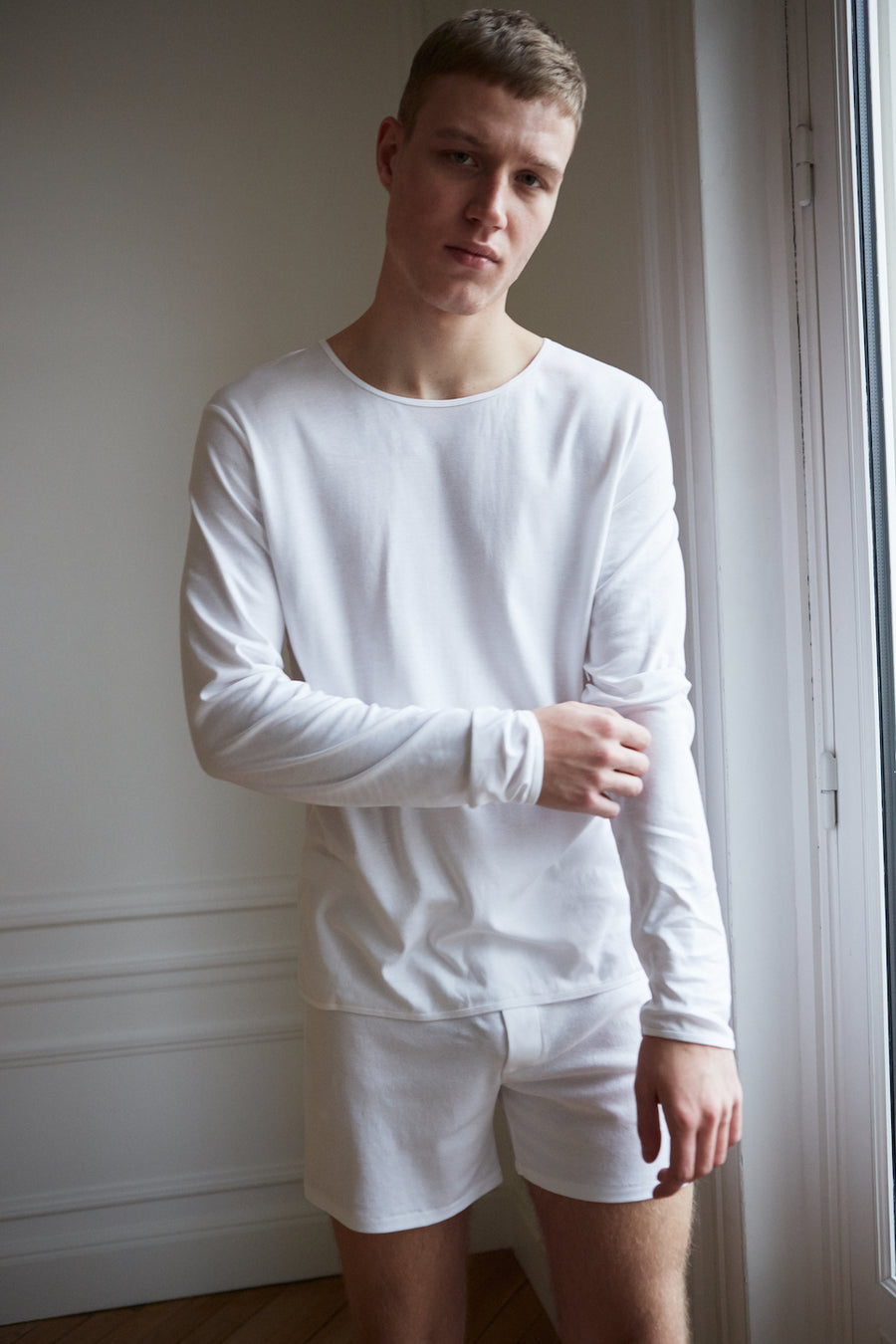 Relaxed fit long sleeve men's organic cotton t-shirt