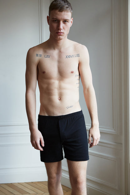 Black men's organic cotton Henner boxer shorts