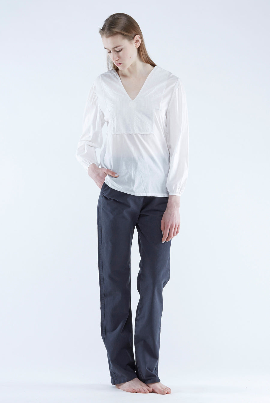the white briefs top in 100% organic cotton muslin