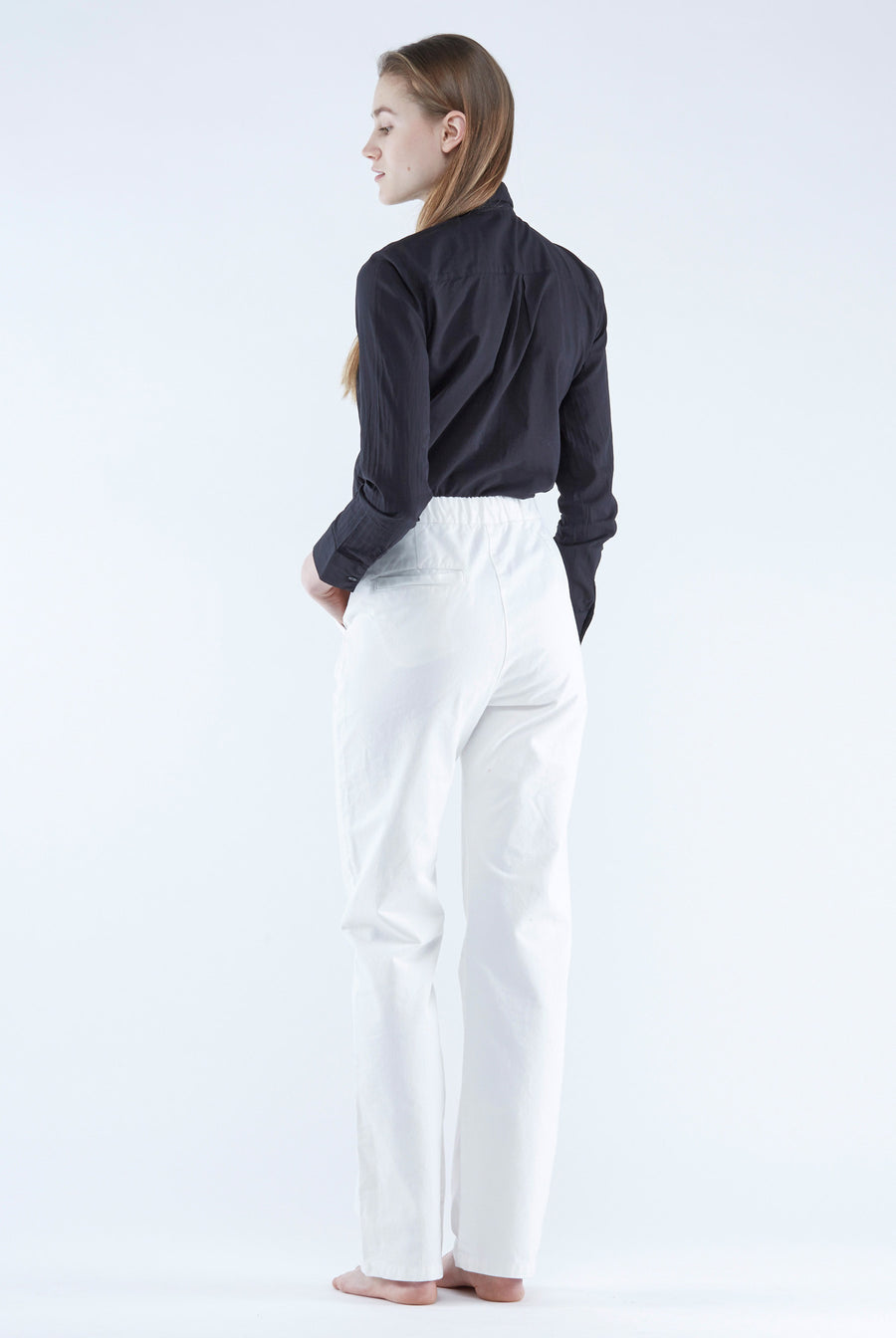 the white briefs high waisted pant in 100% organic cotton twill