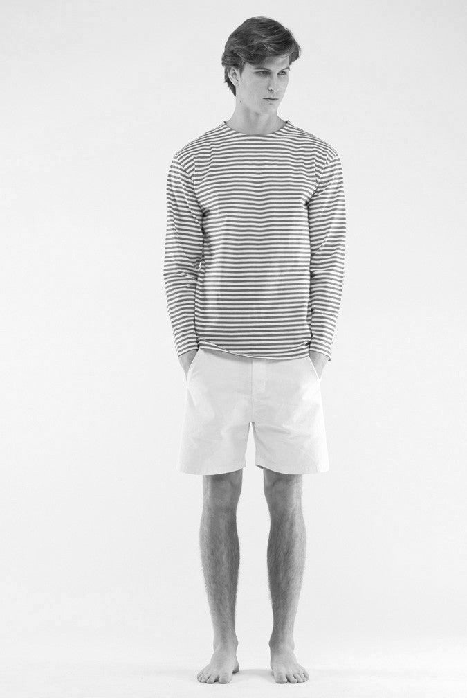 the white briefs striped sweater in 100% organic cotton