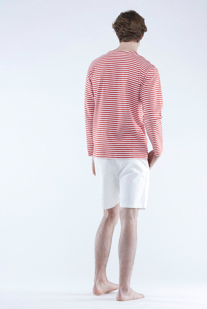 the white briefs striped sweater in 100% organic cotton