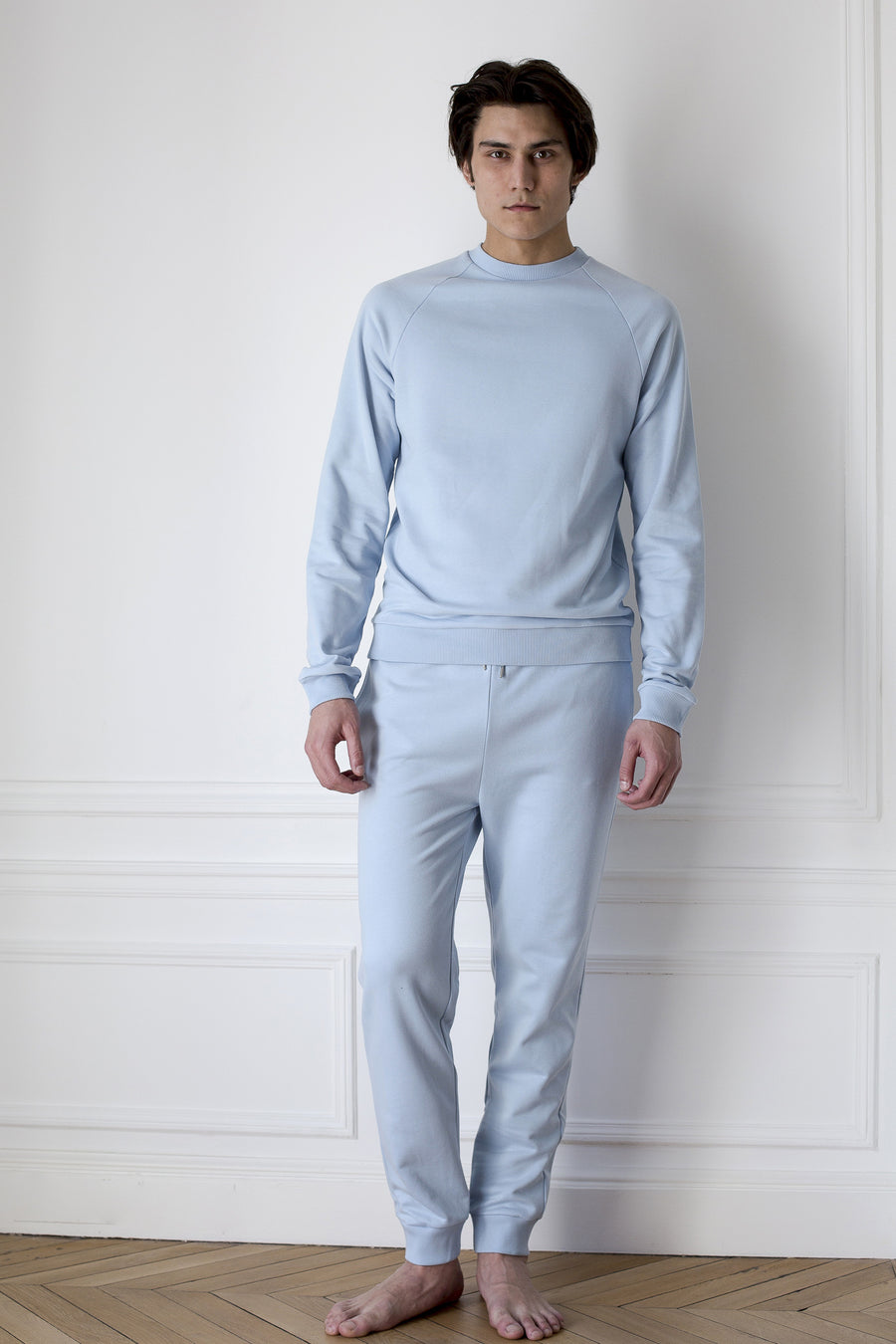 the white briefs classic jogger in 100% organic pima cotton fleece