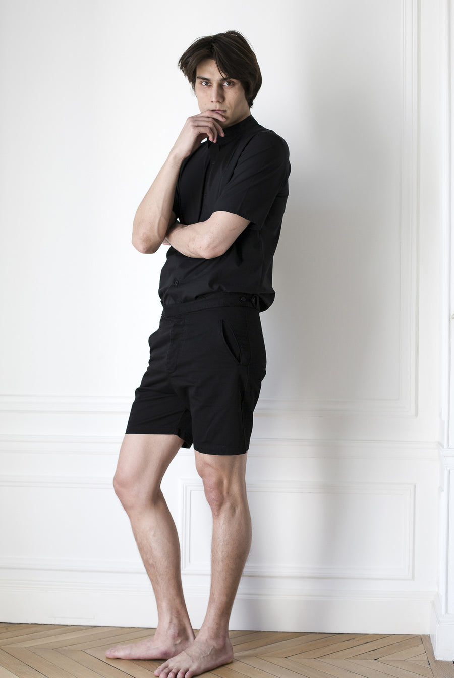 the white briefs twill shorts in a sturdy woven cotton fabric