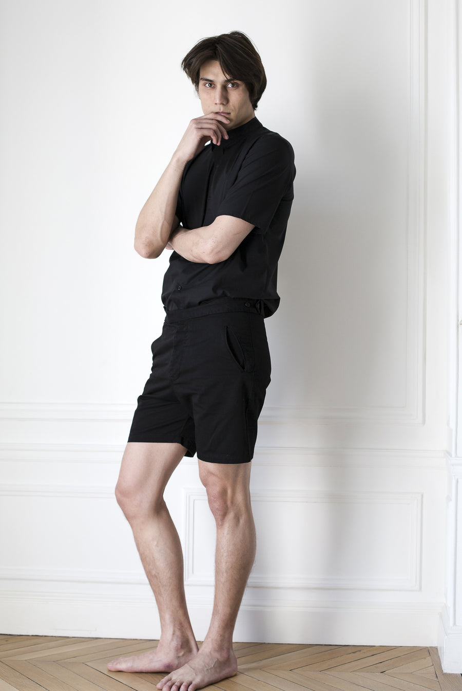 the white briefs twill shorts in a sturdy woven cotton fabric