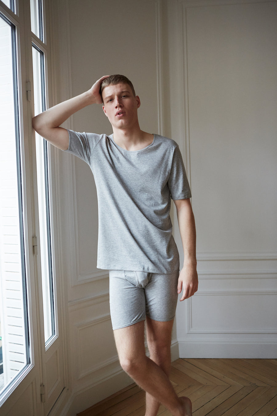 Men's Oak 100% organic cotton round neck grey t-shirt