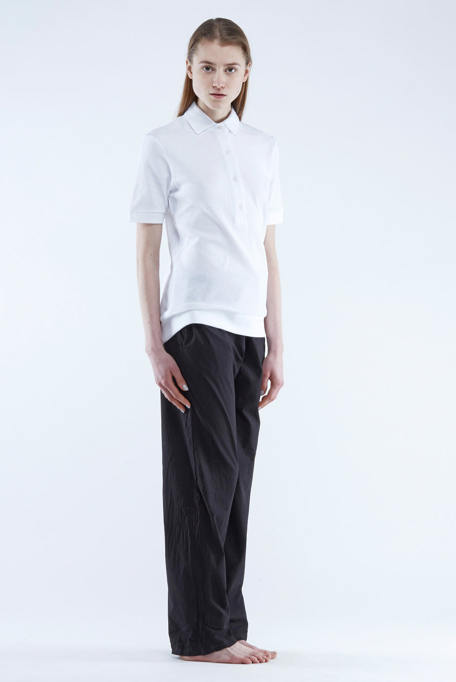 The White Briefs polo shirt in organic cotton drop needle