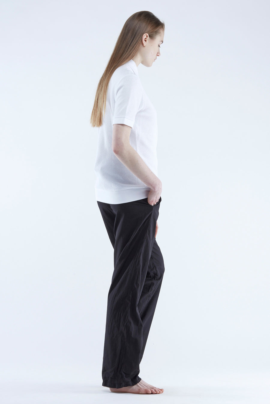 The White Briefs polo shirt in organic cotton drop needle