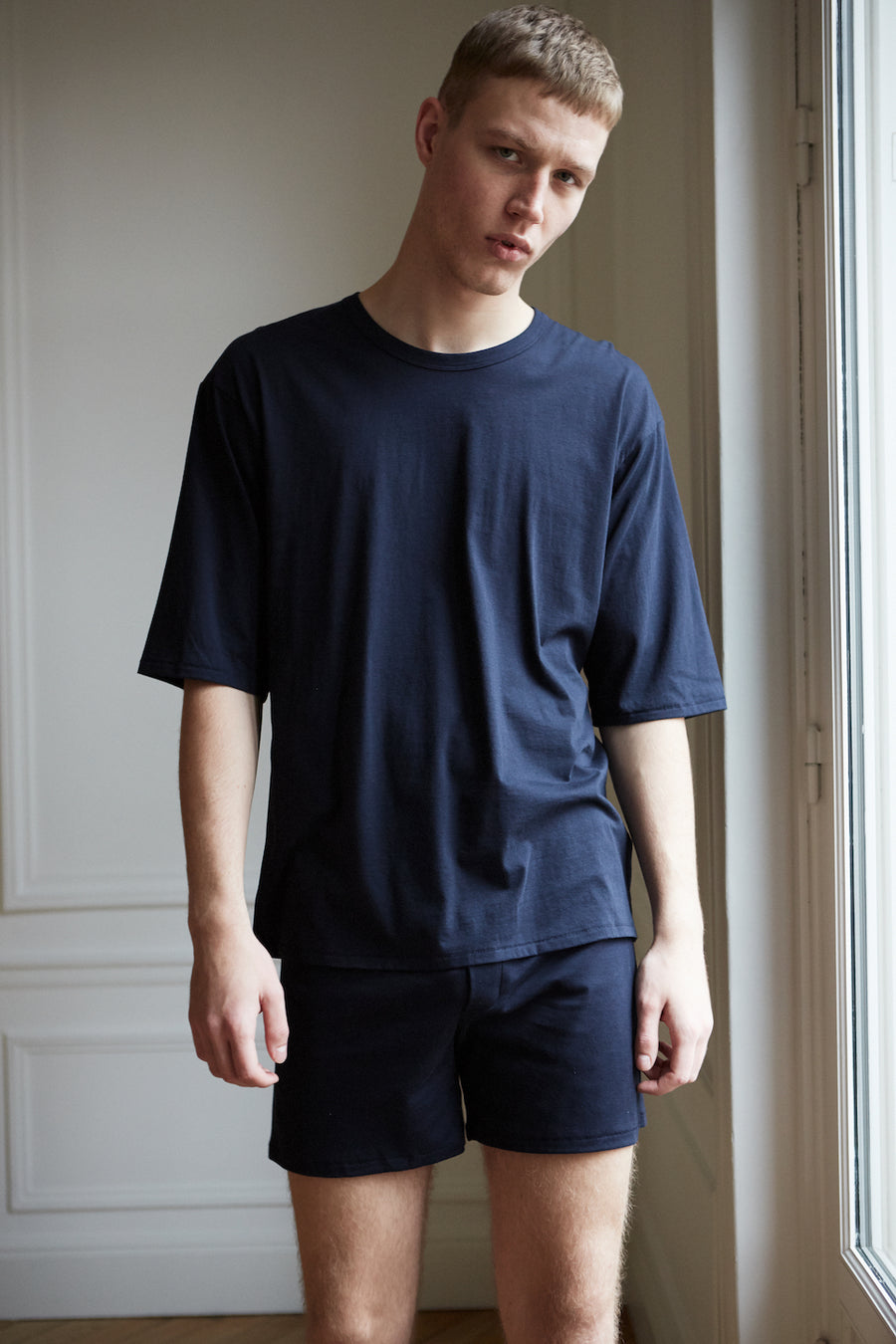 Men's Sunrise navy oversized organic cotton t-shirt