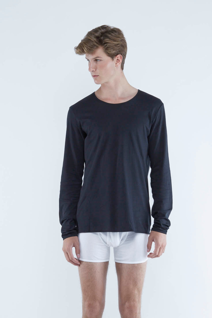 Relaxed fit long sleeve men's organic cotton t-shirt