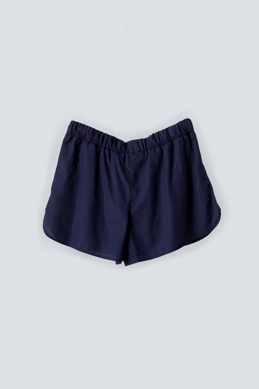 Lightweight navy tencel women's summer shorts with drawstring waist