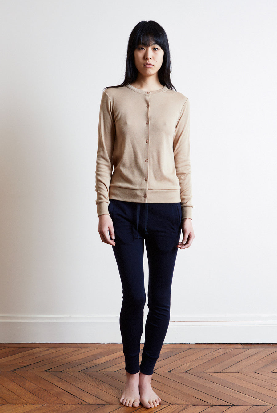 the white briefs fitted cardigan made of fine merino wool