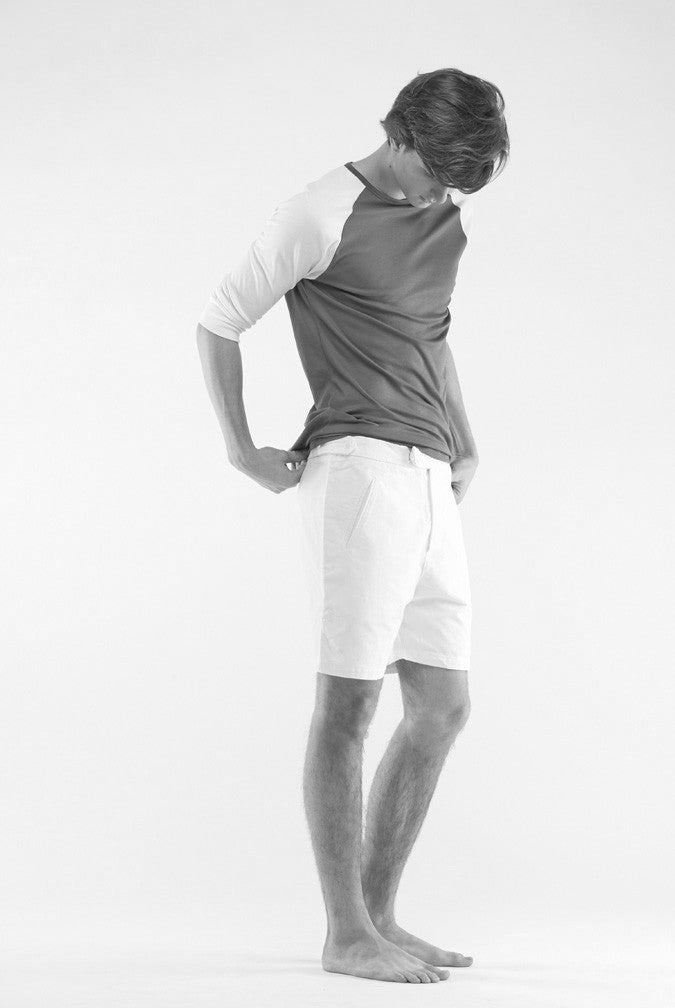 The White briefs 3/4 sleeve t-shirt with a slimmer fit in 100% organic pima cotton