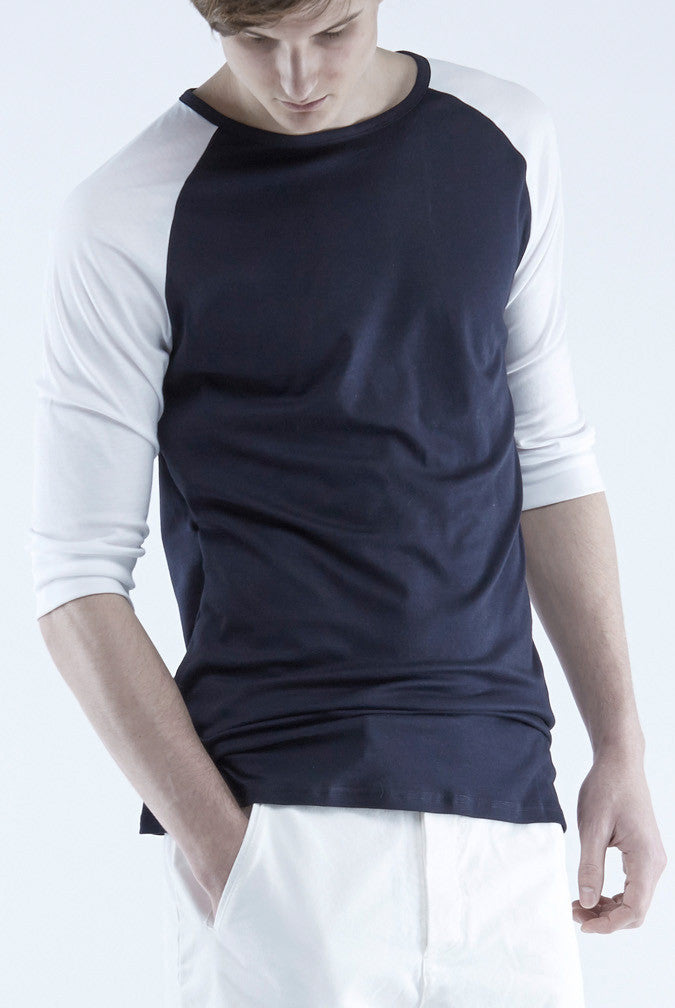 The White briefs 3/4 sleeve t-shirt with a slimmer fit in 100% organic pima cotton