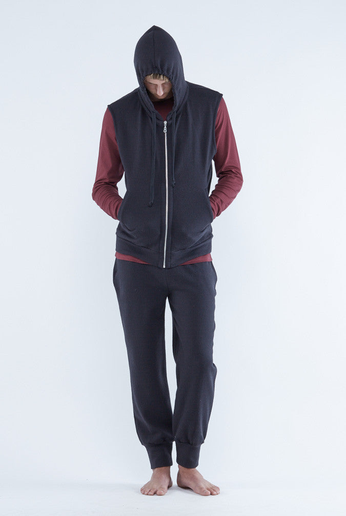 Son boiled wool hooded vest