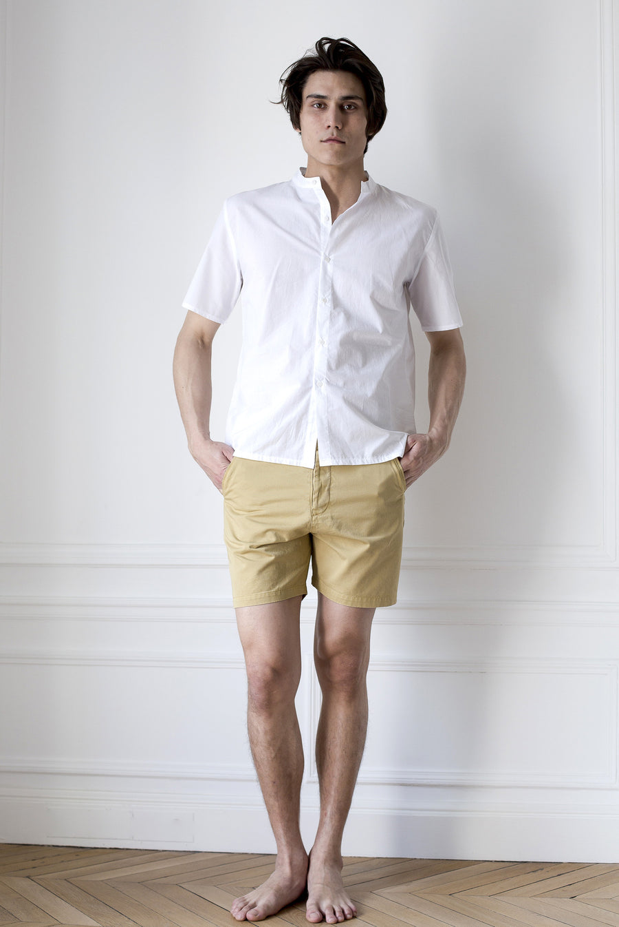 the white briefs twill shorts in a sturdy woven cotton fabric