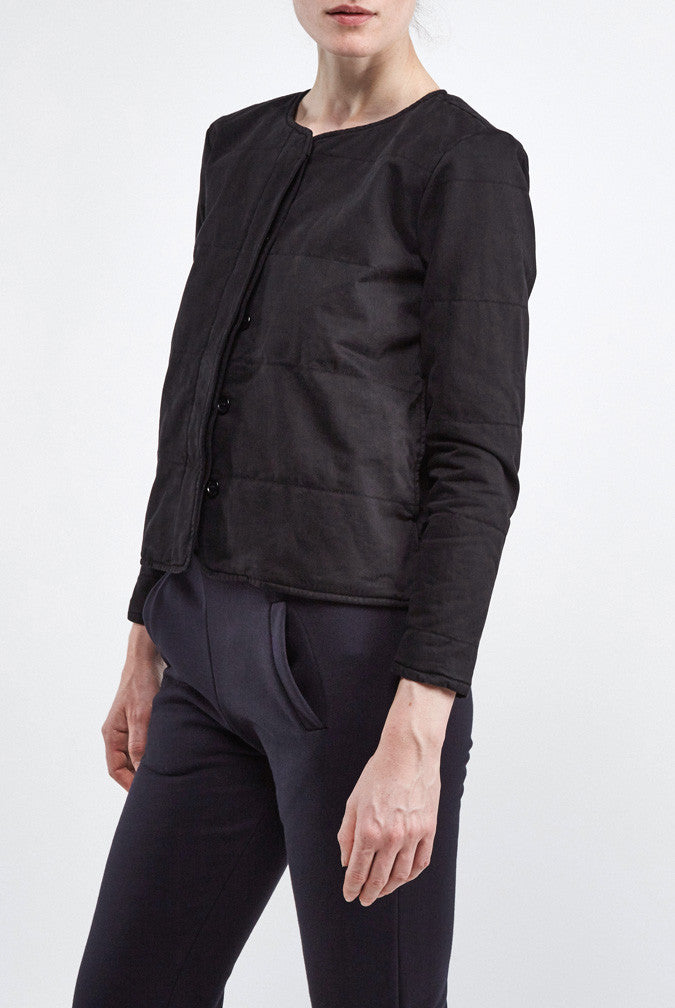 the white briefs padded jacket in cotton twill 