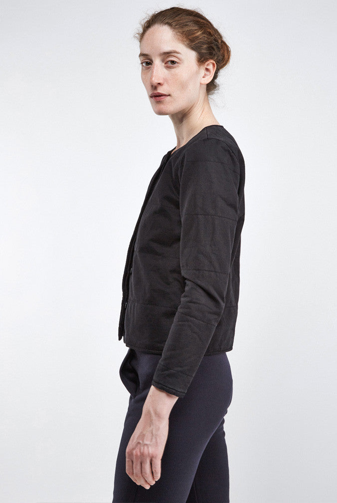 the white briefs padded jacket in cotton twill 