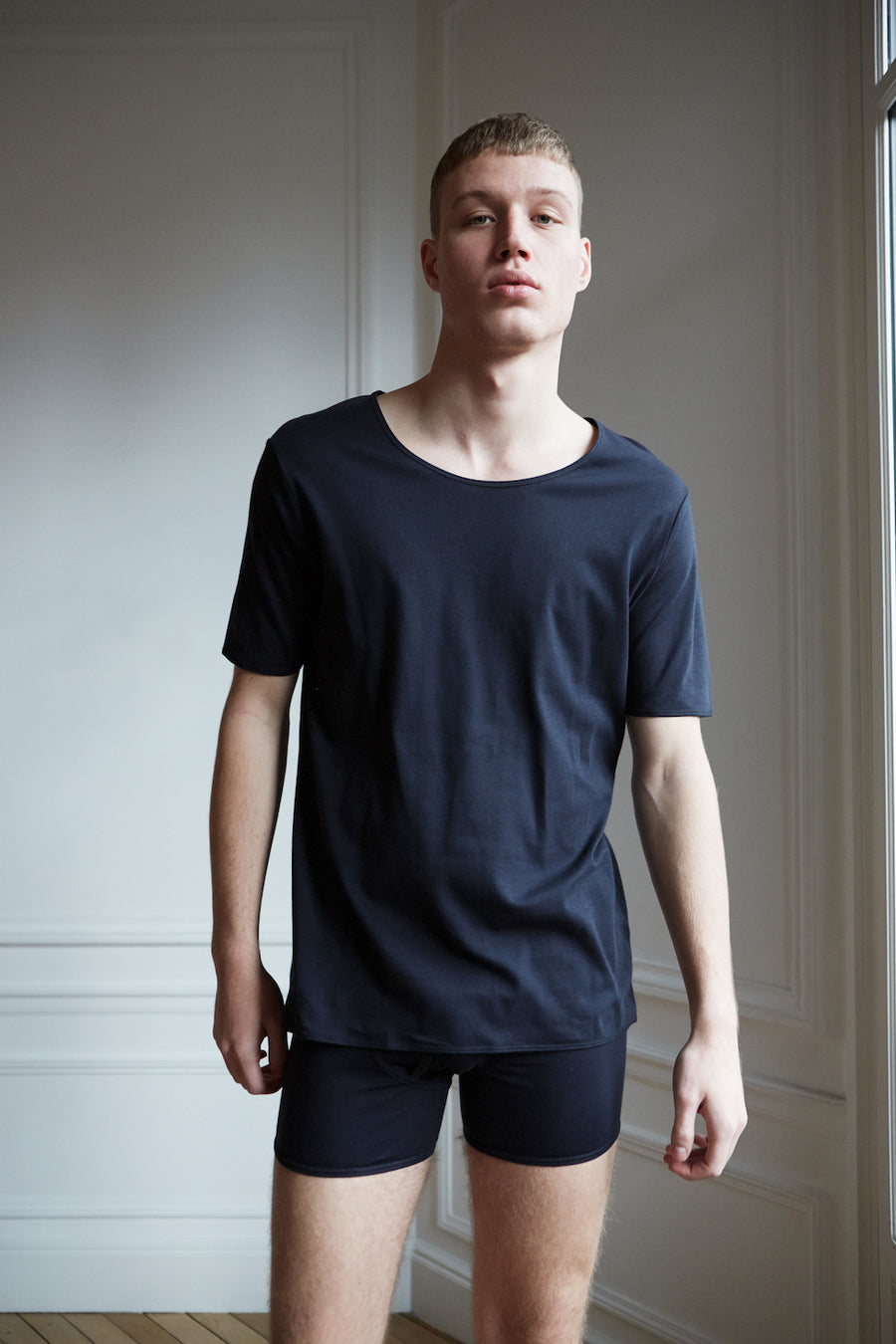 Men's Oak 100% organic cotton round neck navy t-shirt