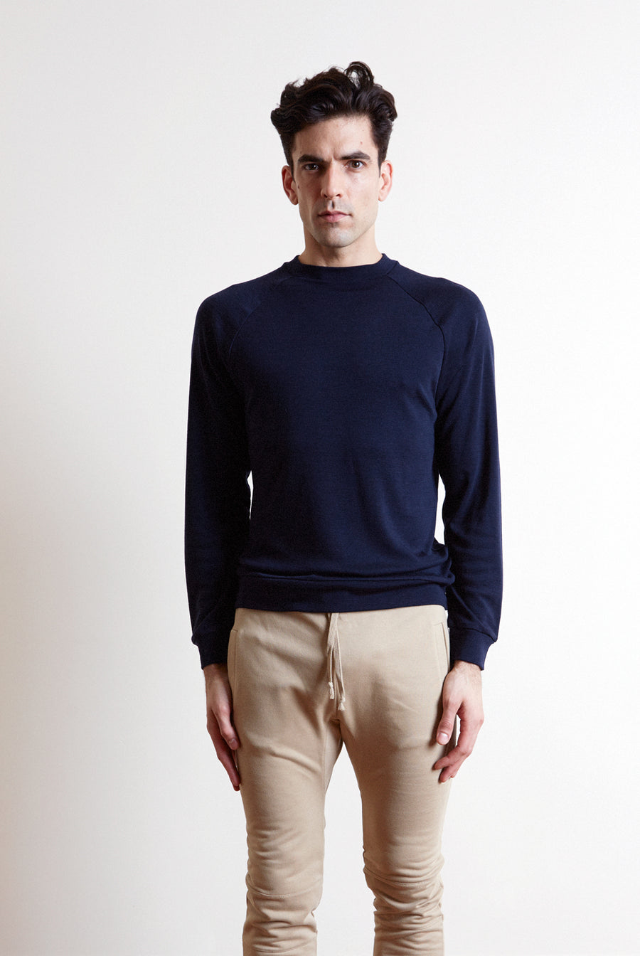 The white briefs sweater made in a fine merino wool rib