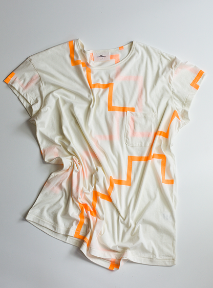 A FREE MAN ORANGE PRINT TEE